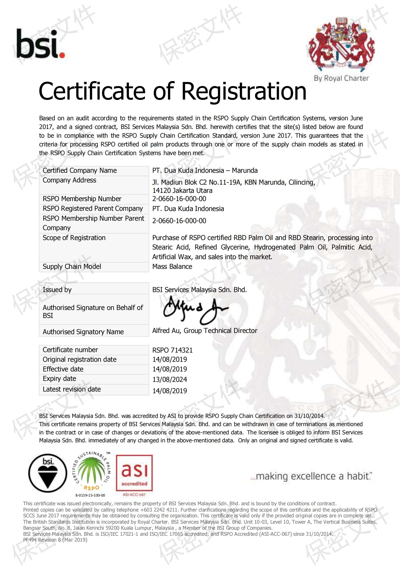 RSPO SCCS Certificate PT. Dua Kuda Indonesia_987(1). Dua Kuda Indonesia_987_00